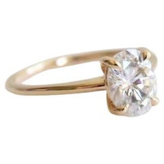 925 Sterling Silver 1.5 ct Oval Moissanite Ring Oval Shaped Engagement Ring.