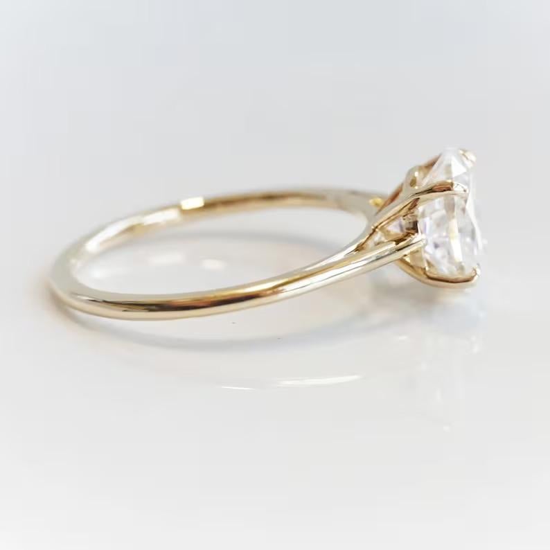 925 Sterling Silber 1,5 ct Oval Moissanite Ring Oval geformt Verlobungsring. 2