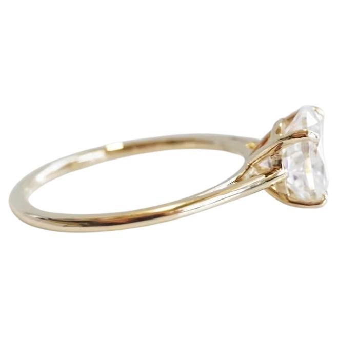 925 Sterling Silber 1,5 ct Oval Moissanite Ring Oval geformt Verlobungsring. (Art déco)