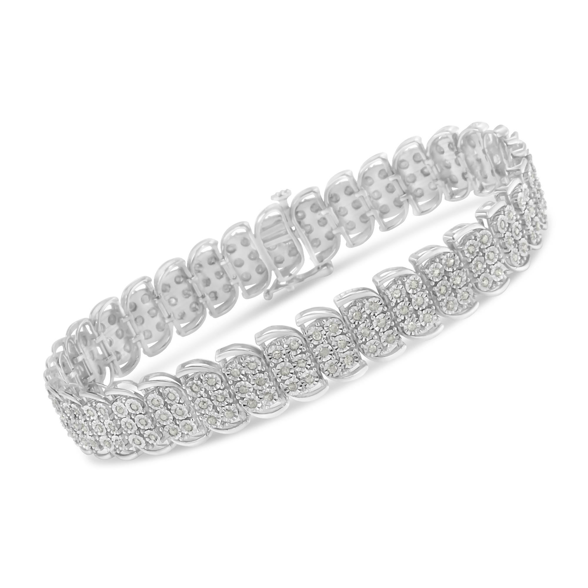 s shaped diamond tennis bracelet