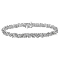 .925 Sterling Silver 2.0 Carat Diamond Link Bracelet