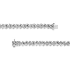 .925 Sterling Silver 2.0 Carat Miracle Set Diamond Laurel Wreath Link Bracelet