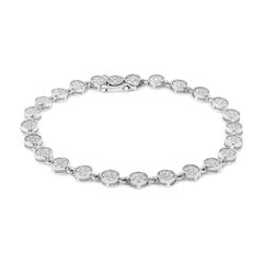 Bracciale con diamanti rotondi in argento 925 da 2,0 carati A Link
