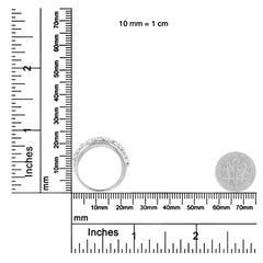 .925 Sterling Silver 2.0 Cttw Diamond Multi-Row Tapered Cocktail Ring