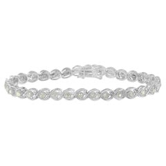 .925 A. Silver 2.0 cttw Miracle Plate Set Diamond Spiral Link Bracelet (Bracciale a spirale con diamanti)