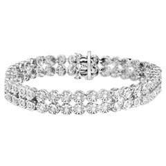 .925 A. Silver 2.0 Cttw Miracle Set Diamond 2 Row Link Bracelet (Bracciale con 2 file di diamanti)