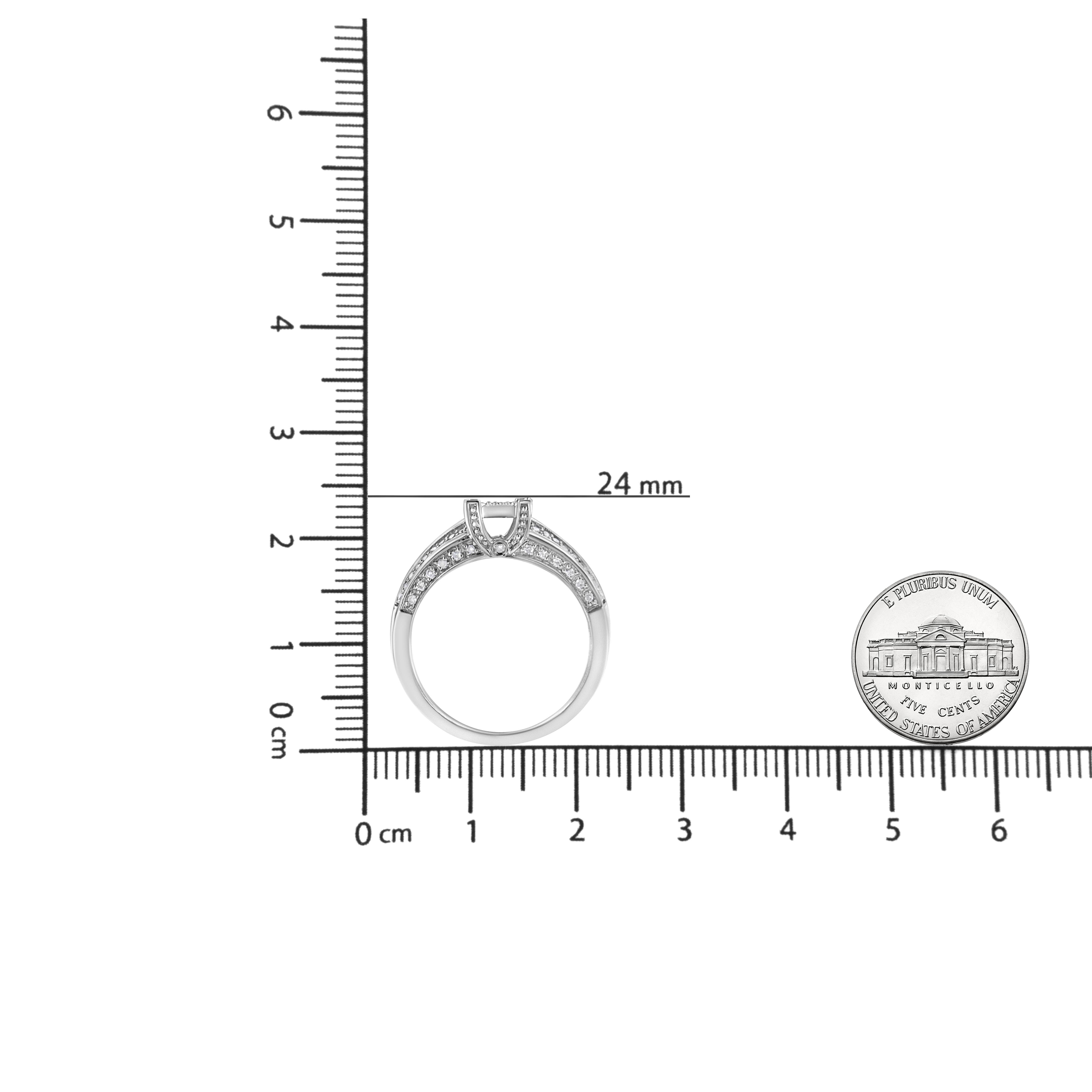 De las mujeres Conjunto de anillo de compromiso y banda de plata de ley .925 con 3/4 qt de diamantes compuestos