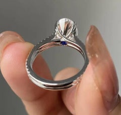 925 Sterling Silver 3 Ct Double Band Oval Shaped Moissanite Engagement Ring