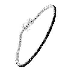 .925 Sterling Silver 3.0 Cttw Treated Black Diamond Classic Tennis Bracelet