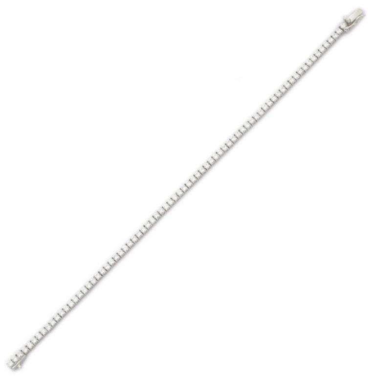Art Nouveau 925 Sterling Silver 5.94 Carat Round Cubic Zirconia Engagement Tennis Bracelet For Sale