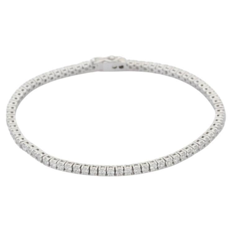 .925 Sterling Silver 5.94 Carat Round Cubic Zirconia Engagement Tennis Bracelet  For Sale