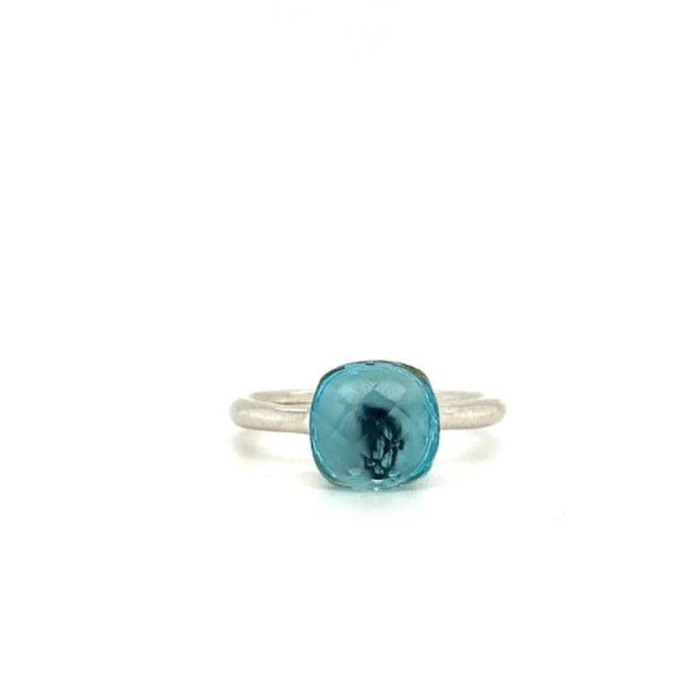 For Sale:  925 Sterling Silver 7.90 Ct Blue Topaz Single Stone Unisex Ring for Him 11