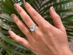 925 Sterling Silver 7.90 Ct Blue Topaz Single Stone Unisex Ring for Him