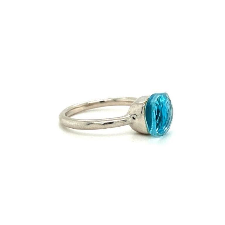 For Sale:  925 Sterling Silver 7.90 Ct Blue Topaz Single Stone Unisex Ring for Him 5