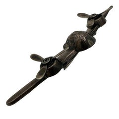 925 Sterling Silver B-25 Mitchell Aircraft Brooch w/ Moving Propeller Props