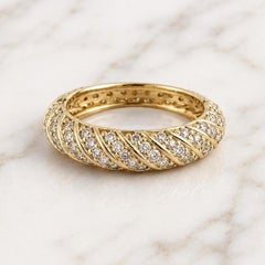 925 Sterling Silver Band Ring For Women Natural Pave Diamond Wedding Ring Gift.