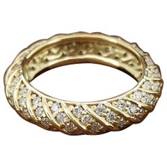 925 Sterling Silver Band Ring For Women Natural Pave Diamond Wedding Ring Gift.