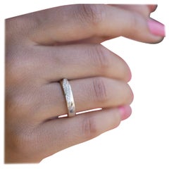 925 Sterling Silver Band Ring Natural Pave Diamond Ring Minimalist Gift For Her.
