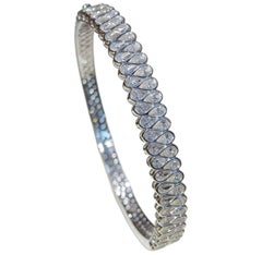 925 Sterling Silver Bangle Bracelet Anniversary Gift Elegant Moissanite Bracelet