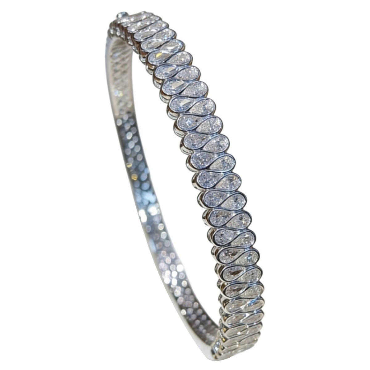 925 Sterling Silver Bangle Bracelet Anniversary Gift Elegant Moissanite Bracelet