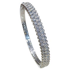 925 Sterling Silver Bangle Bracelet Anniversary Gift Elegant Moissanite Bracelet
