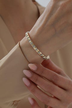 925 Sterling Silver Bangle Bracelet Anniversary Gift For Her Moisanite Bracelet.