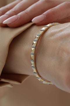 925 Sterling Silver Bangle Bracelet Anniversary Gift For Her Moisanite Bracelet.