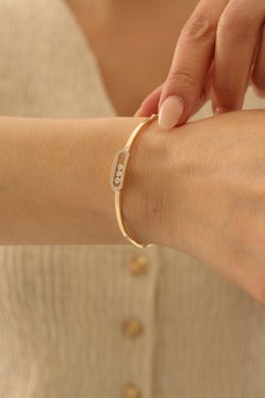 Bracelet manchette en argent sterling 925 – Cadeau d'anniversaire – Bracelet en moissanite pour elle