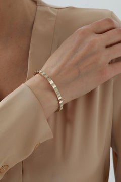 925 Sterling Silver Bangle Bracelet For Her Minimalist Moissanite Cuff Bracelet
