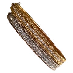 Bracciale rigido da donna in argento sterling 925, bracciale minimalista con moissanite.