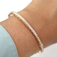 925 Sterling Silver Bangle Bracelet Minimalist Moissanite Bracelet Gift For Her.