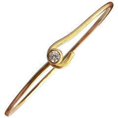 925 Sterling Silver Bangle Cuff Bracelet Moissanite Bracelet Gift For Women.