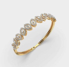 925 Sterling Silver Bangle Styled Bracelet Minimalist Moissanite Bracelet Gift.