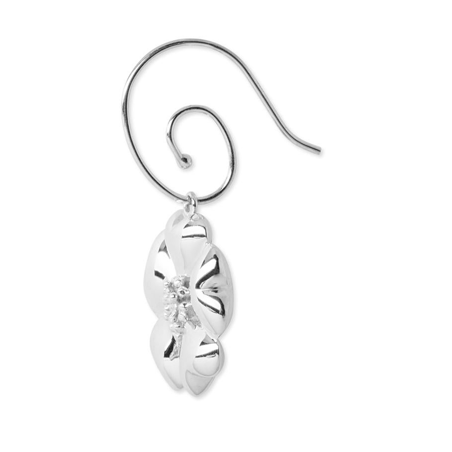 Trillion Cut .925 Sterling Silver Blossom Circular Earwires For Sale
