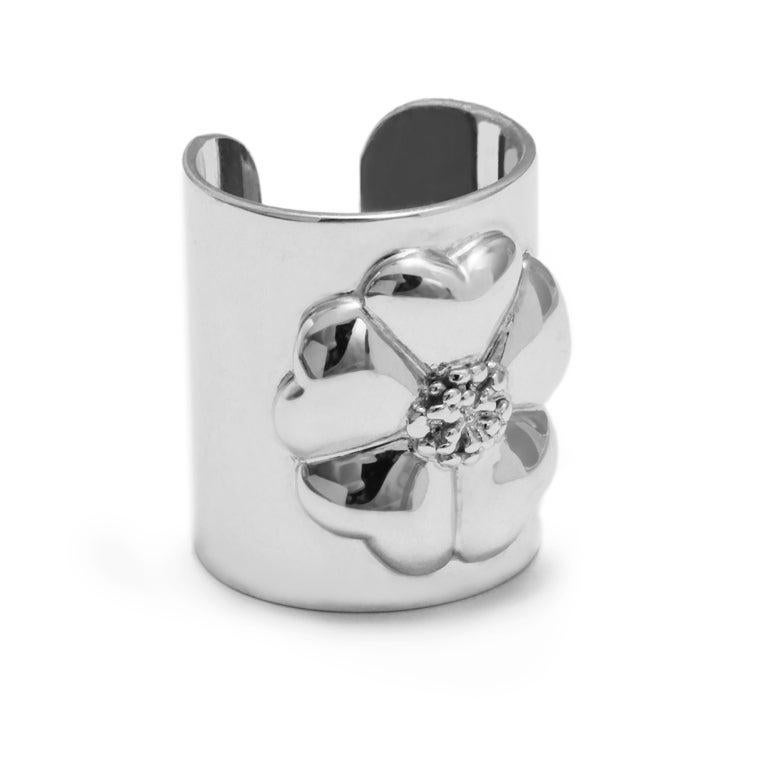 For Sale:  .925 Sterling Silver Blossom Cuff Ring 4