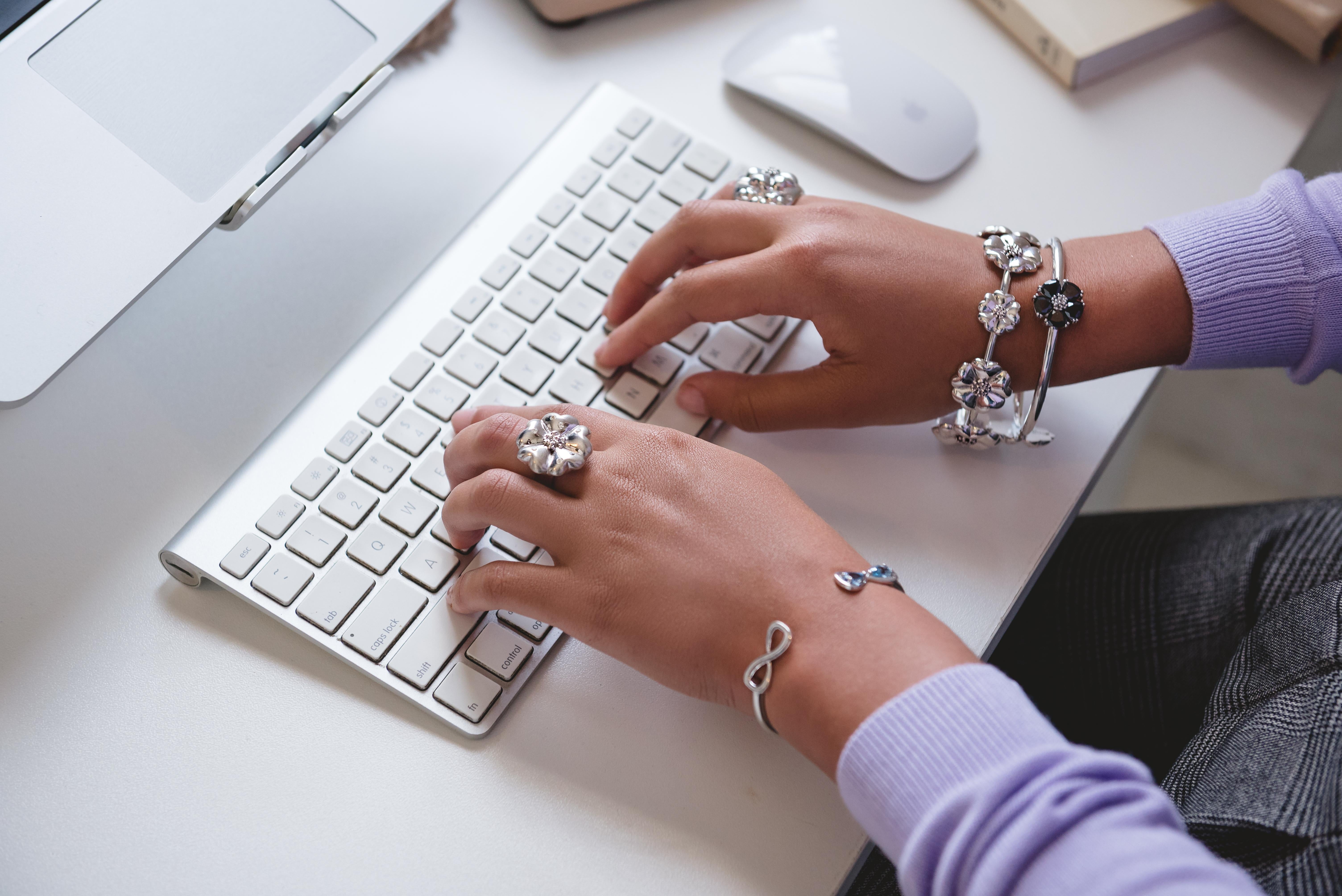 Trillion Cut .925 Sterling Silver Blossom Graduated Bangle Bracelet For Sale