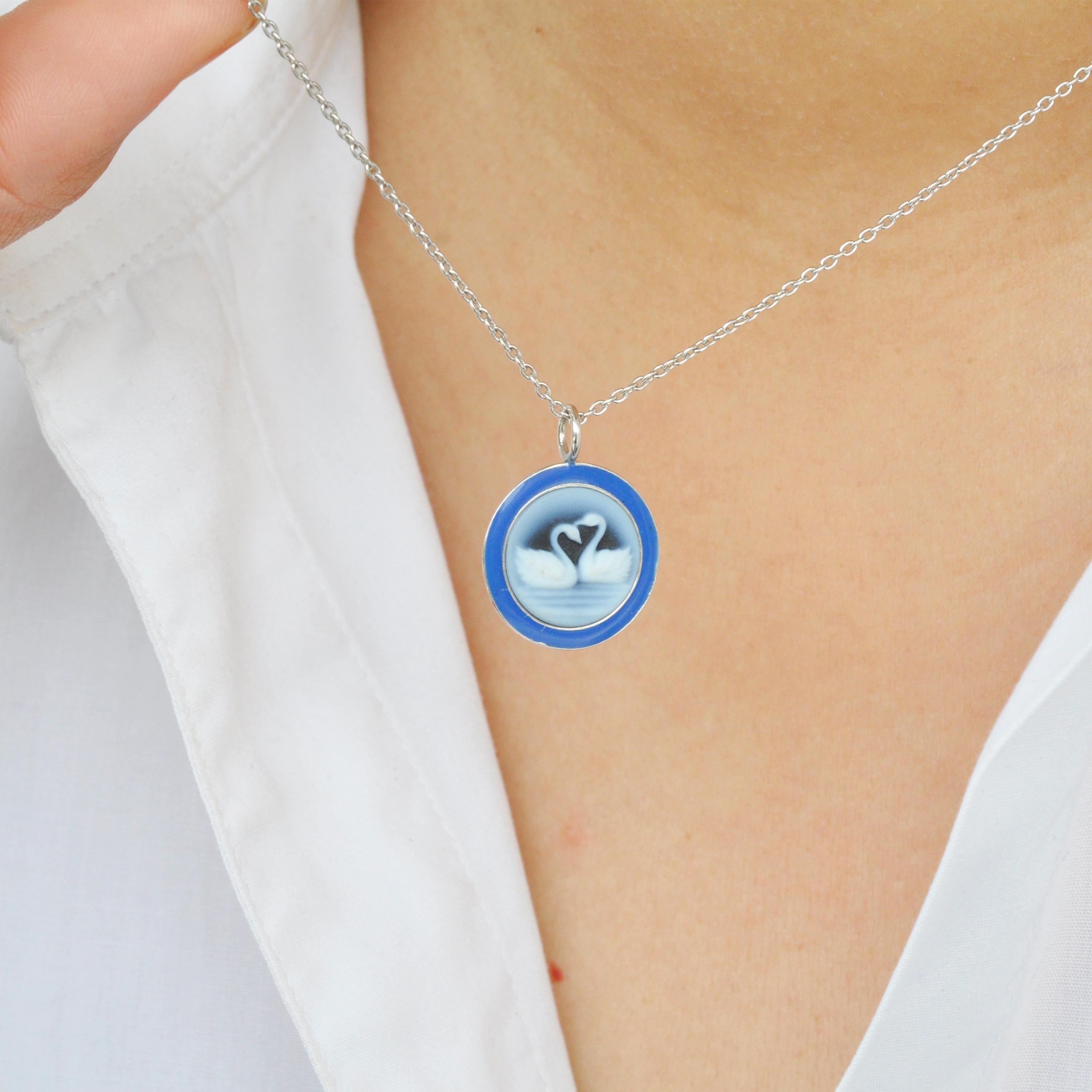 blue swan necklace