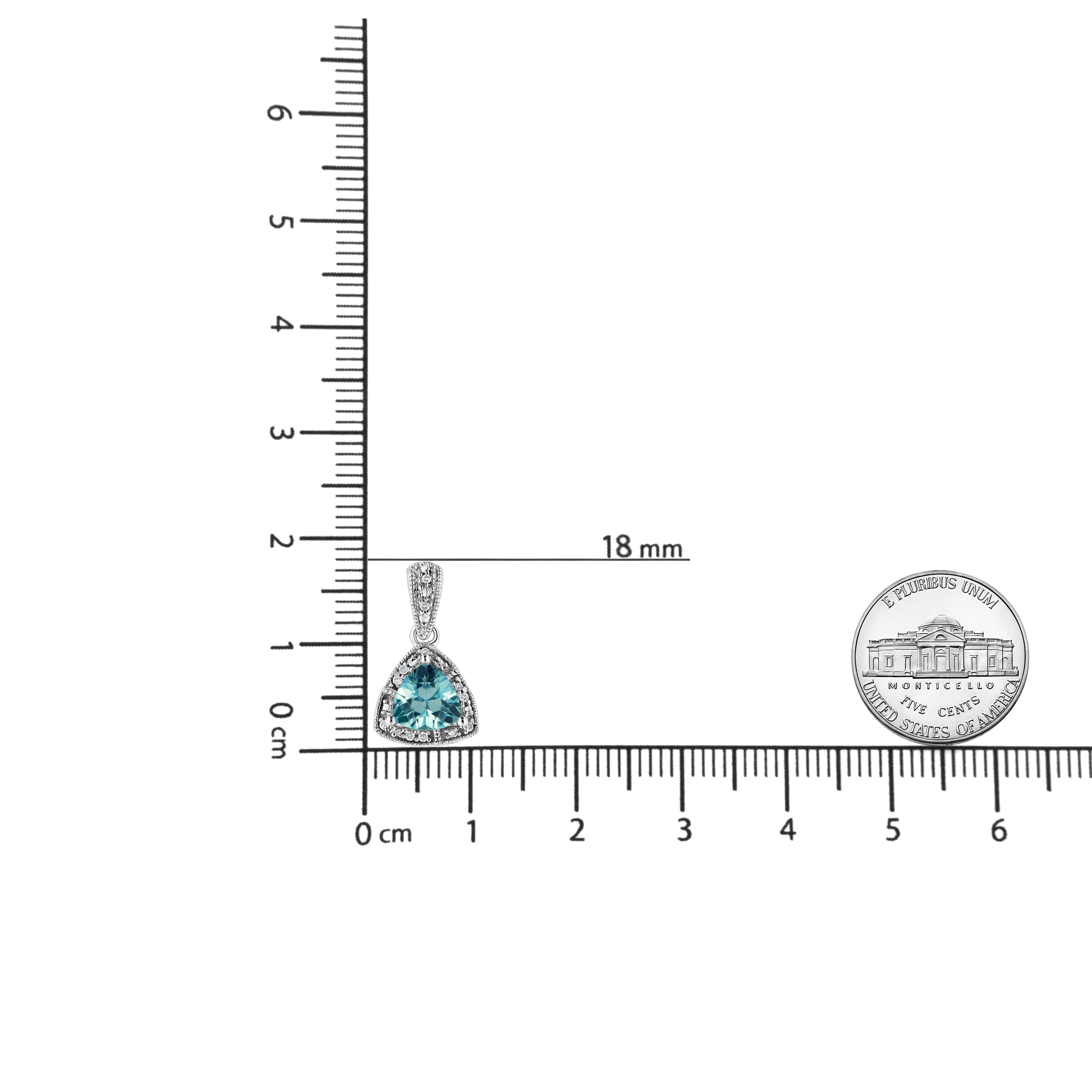 Collier pendentif en argent sterling avec topaze bleue, pierre précieuse et diamants de .925 Pour femmes en vente