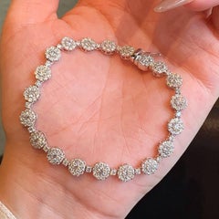 925 Sterling Silver Bracelet For Women Small Flower Shape Moissanite Bracelet.