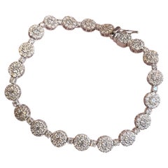 925 Sterling Silver Bracelet For Women Small Flower Shape Moissanite Bracelet.