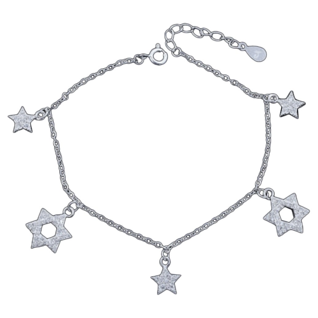 Pulsera de plata de ley 925 Pulsera de estrella de diamantes con pavé natural Regalo minimalista. en venta