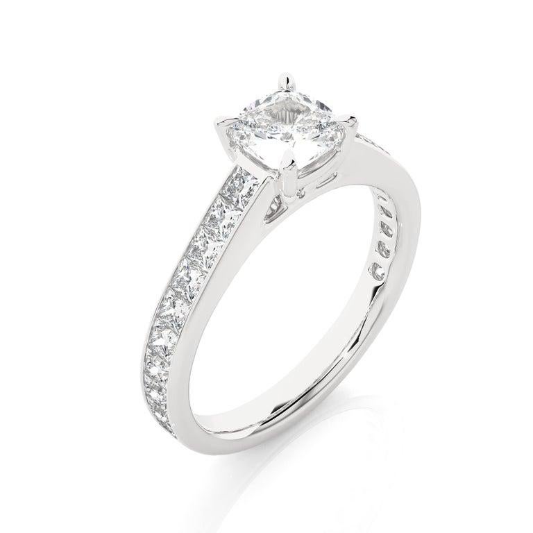 For Sale:  925 Sterling Silver Brilliant Moissanite Engagement Ring for Fiance Gift Jewelry 7
