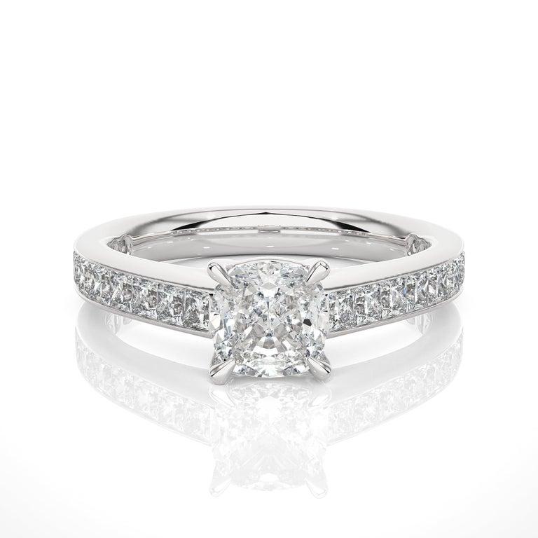 For Sale:  925 Sterling Silver Brilliant Moissanite Engagement Ring for Fiance Gift Jewelry 8