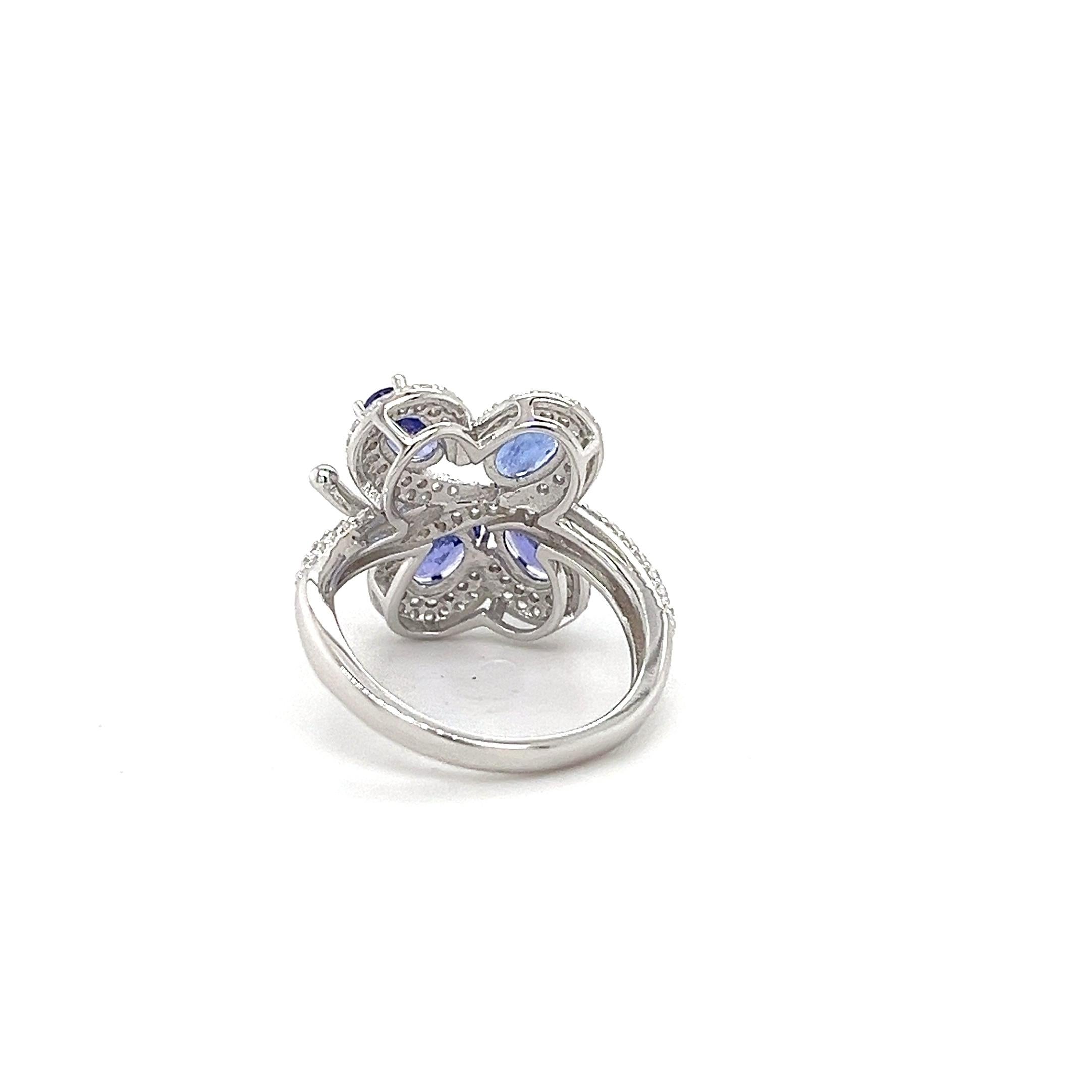 Anillo de mariposa de plata de ley 925 para mujer Anillo de tanzanita del mes de diciembre en Nuevo estado para la venta en New York, NY