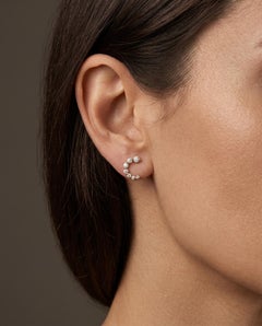 925 Sterling Silver C Shaped Earrings Minimalist Moissanite Earrings For Women.