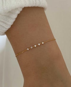 925 Sterling Silver Chain Bracelet Beautiful Moissanite Bracelet Gift For Women.