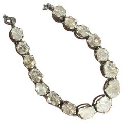 925 Sterling Silver Chain Necklace Natural Polki Diamond Necklace For Women.