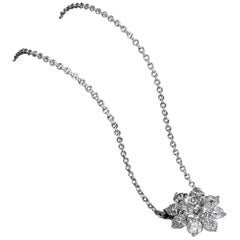 925 Sterling Silver Chain Pendant Beautiful Moissanite Flower Pendant For Women