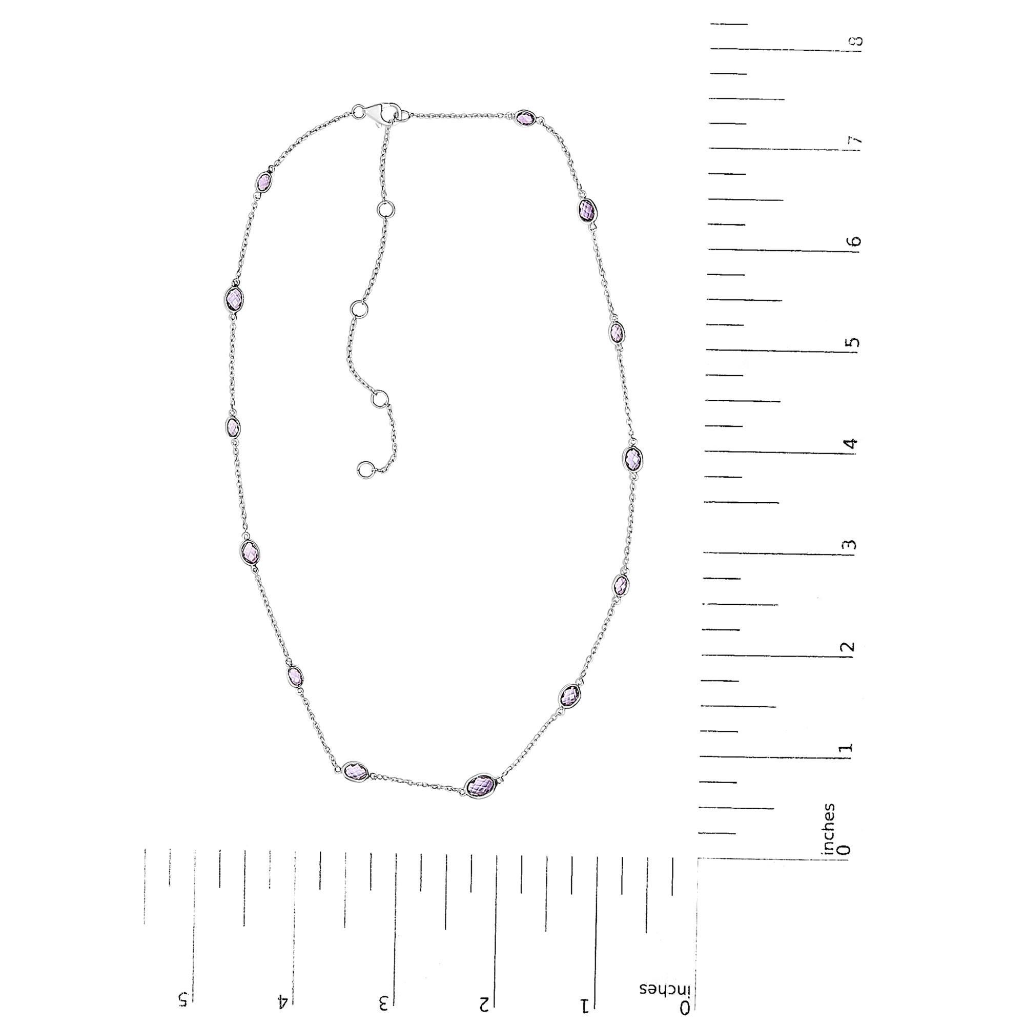 Collar de plata de ley .925 con amatista púrpura cortada en damero y biselado en Nuevo estado para la venta en New York, NY