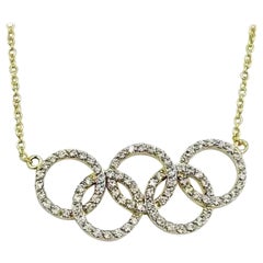 925 Sterling Silver Circle Shaped Pendant Natural Pave Diamond Necklace For Her